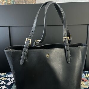 Tory Burch Black Tote with Gold Accents